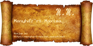 Menyhért Maxima névjegykártya